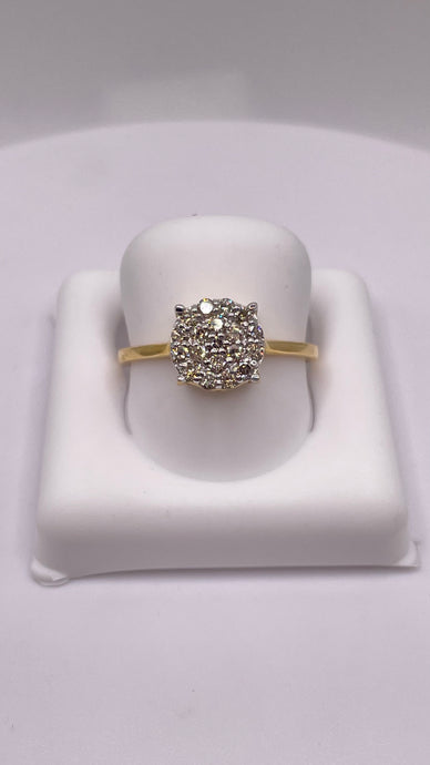 0.36 CT. Natural Diamond Round Shape Women’s Ring In 10 KT Yellow Gold