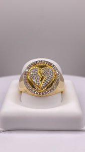 0.37 CT. Natural Diamond Broken Heart Ring In 10 KT Yellow Gold