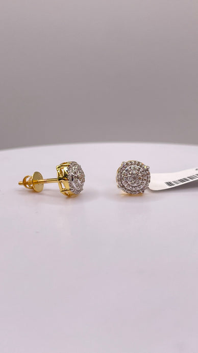 0.19 CT. Natural Diamond Stud Earrings In 10 KT Yellow Gold