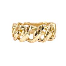 Load image into Gallery viewer, Diamond-Cut Cuban Link Men’s Ring In 10 KT Yellow Gold