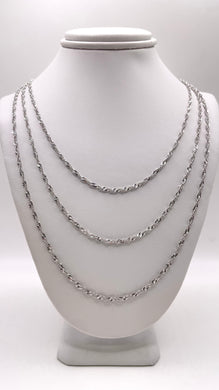 1.8mm Singapore Chain In 10 KT White Gold
