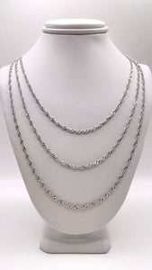 1.8mm Singapore Chain In 10 KT White Gold