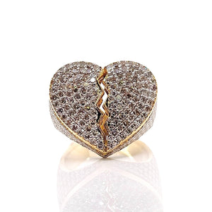 2.83 CT. Natural Diamond Broken Heart Ring In 10 KT Yellow Gold