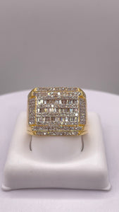 1.03 CT. Natural Diamond Square Shape Men’s Ring In 10 KT Yellow Gold