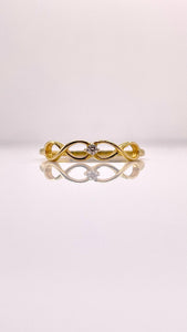 Women’s Dainty Infiniti Ring With Natural Diamond In 10 KT Yellow Gold