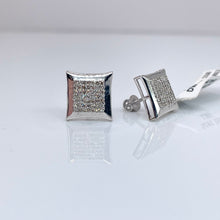 Load image into Gallery viewer, 0.39 CT. Natural Diamond Square Shape Stud Earrings In 10 KT White Gold