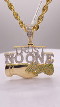 Load image into Gallery viewer, 0.70 CT. Natural Diamond Trust No One Pendent &amp; Rope Chain Combo In 10 KT Yellow Gold