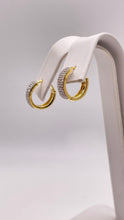 Load image into Gallery viewer, 0.28 CT. Natural Diamond Hoop Earrings In 10 KT Yellow Gold