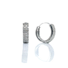 Load image into Gallery viewer, 0.40 CT. Natural Diamond Hoop Earrings In 10 KT White Gold
