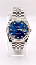 Load image into Gallery viewer, 41mm DateJust Rolex With Bright Blue Diamond Dial