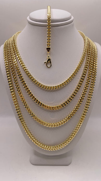 4mm Franco Link Chain/Bracelet In 10 KT Yellow Gold