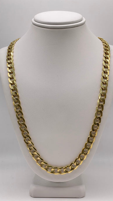 7.2mm Curb Link Chain In 14 KT Yellow Gold