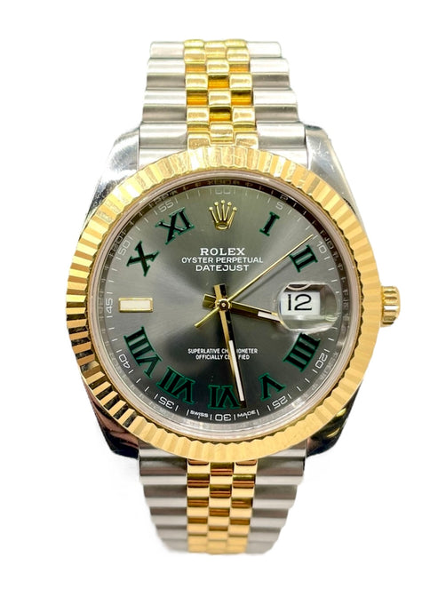 41mm Two-Tone DateJust Rolex With Wimbledon Grey Dial