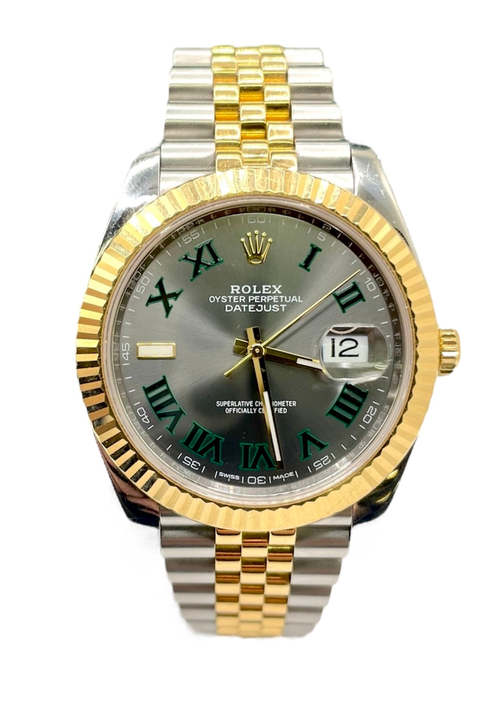 41mm Two-Tone DateJust Rolex With Wimbledon Grey Dial