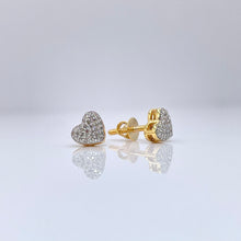 Load image into Gallery viewer, 0.14 CT. Natural Diamond Heart Shape Stud Earrings In 10 KT Yellow Gold