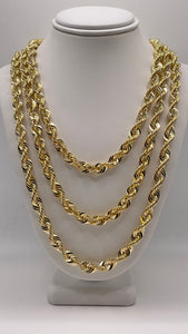 6.4mm Diamond Cut Rope Chain In 10 KT Yellow Gold