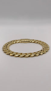 Solid Miami Cuban Bracelet With Box Lock In 10 KT Yellow Gold