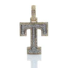 Load image into Gallery viewer, 0.50 T.D.W Natural Diamond Two-Tone Initial T Pendant In 10 KT Gold