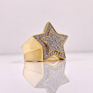 0.94 CT. Natural Diamond Star Ring In 10 KT Yellow Gold