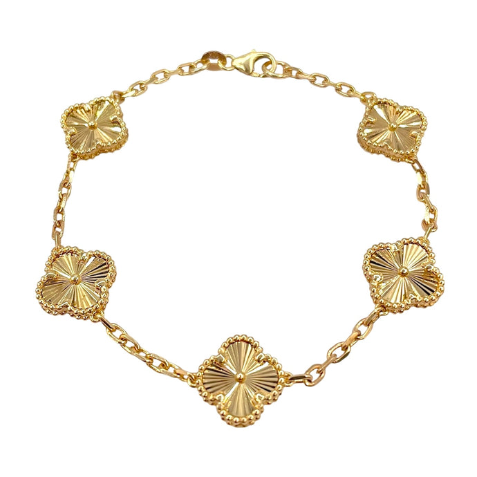 5 Clover Bracelet In 10 Kt Yellow Gold
