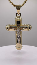 Load image into Gallery viewer, 3 Inch Cross Pendent In 14 KT Yellow &amp; White Gold