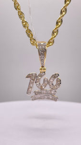 0.69 CT. Natural Diamond 100 Pendent In 10 KT Yellow Gold