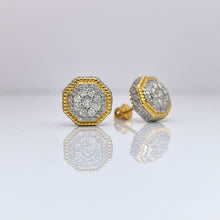 Load image into Gallery viewer, 0.91 CT. Natural Diamond Stud Earrings In 10 KT Yellow Gold