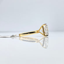 Load image into Gallery viewer, 3.50 CT. Lab Grown Diamond Radiant Cut Engagement Ring &amp; Wedding Band Set In 18 KT Yellow Gold