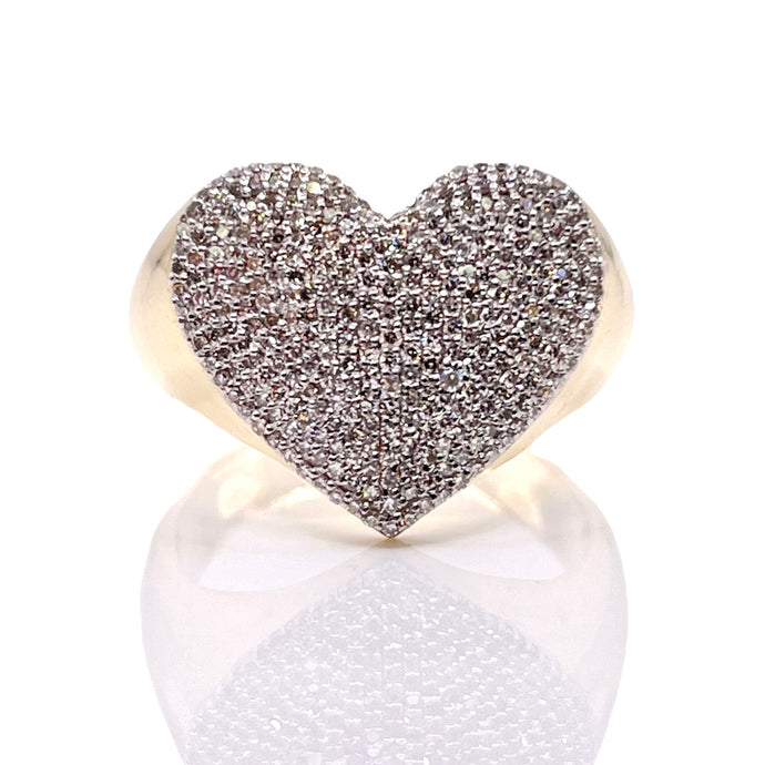 0.54 CT. Natural Diamond Heart Ring In 10 KT Yellow Gold