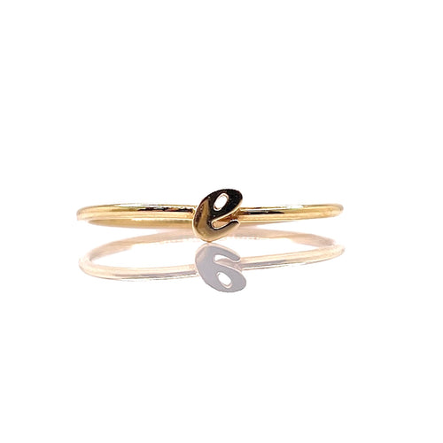 Dainty Letter E Ring In 10 KT Yellow Gold
