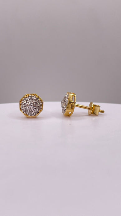 0.10 CT. Natural Diamond Stud Earrings In 10 KT Yellow Gold