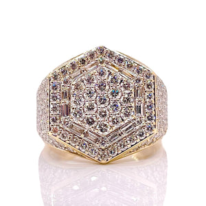 Approx 3.50 CT. Natural Diamond Men’s Ring In 10 KT Yellow Gold