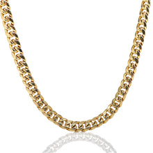 Load image into Gallery viewer, 6mm Miami Cuban Link Chain With Natural Diamond Box Lock In 10 KT Yellow Gold