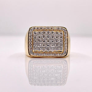 0.98 CT. Natural Diamond Men’s Ring In 10 KT Yellow Gold