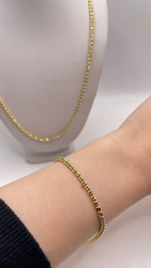 2.5mm Diamond-Cut Icy Link Bracelet In 10 KT Yellow Gold