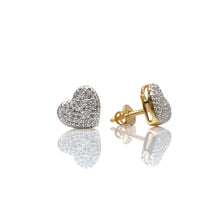 Load image into Gallery viewer, 0.24 CT. Natural Diamond Heart Shape Stud Earrings In 10 KT Yellow Gold