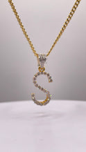 Load image into Gallery viewer, 0.50 CT. Natural Diamond Initial S Pendent In 10 KT Yellow Gold