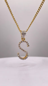 0.50 CT. Natural Diamond Initial S Pendent In 10 KT Yellow Gold