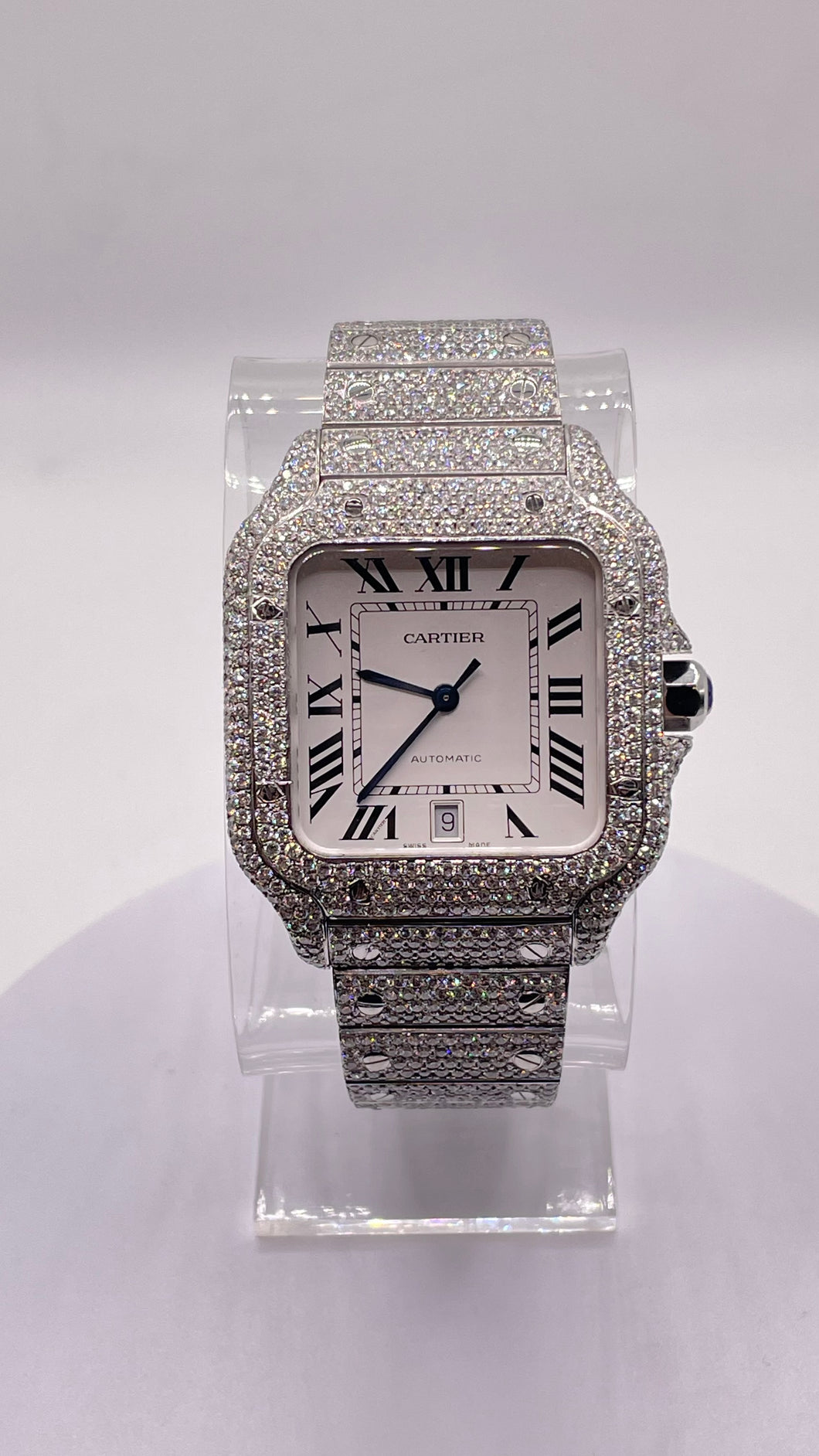 Cartier Santos Large With Natural VVS Diamonds