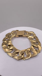 17mm Solid Diamond Cut Men’s Bracelet In 10 KT Yellow Gold