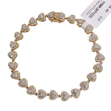 Load image into Gallery viewer, 2.17 CT. T.D.W Natural Diamond Heart Shape Ladies Bracelet In 10 KT Yellow Gold