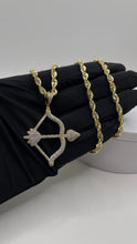 Load image into Gallery viewer, 0.78 CT. Natural Diamond Bow &amp; Arrow Pendant In 10 KT Yellow Gold