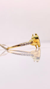 0.32 CT. Natural Diamond Claddagh Ring Set In 10 KT Yellow Gold