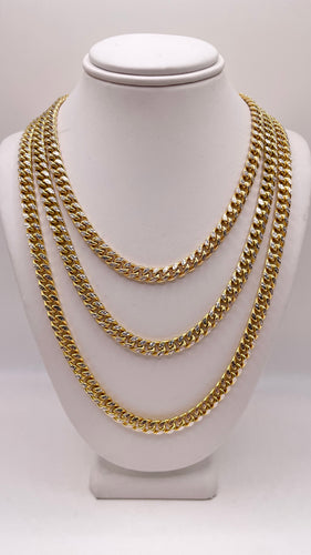 5mm Two-Tone Diamond Cut Miami Cuban Link Chain In 10 KT Yellow & White Gold