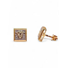Load image into Gallery viewer, 0.13 CT. Natural Diamond Square Shape Stud Earrings In 10 KT Yellow Gold