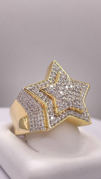 1.46 CT. Natural Diamond Star Ring In 10 KT Yellow Gold