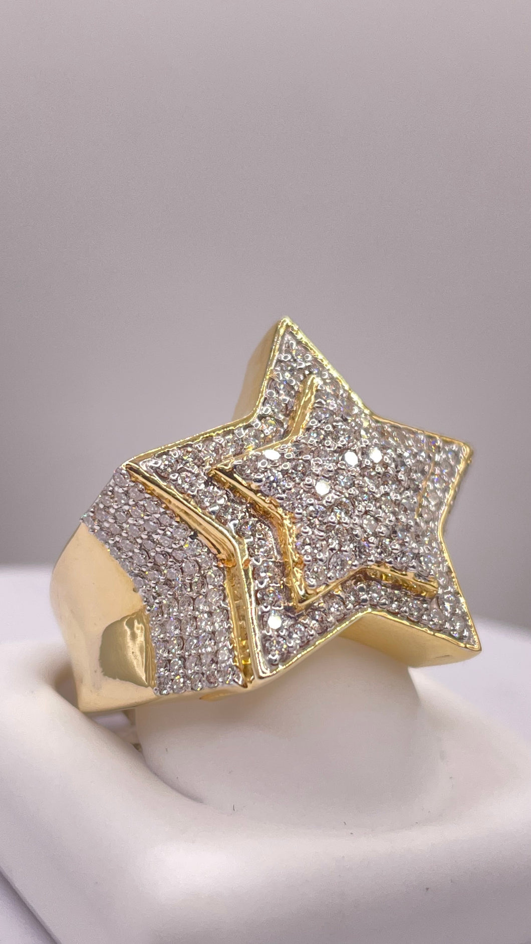 1.46 CT. Natural Diamond Star Ring In 10 KT Yellow Gold