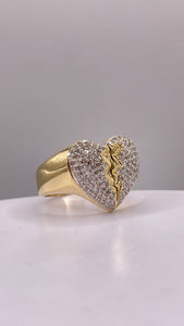 0.52 CT. Natural Diamond Broken Heart Ring In 10 KT Yellow Gold