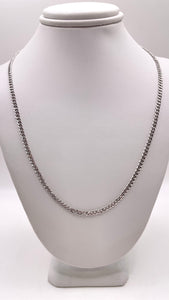 2.5mm Cuban Link Chain In 10 KT White Gold
