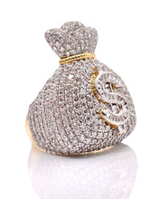 Load image into Gallery viewer, 7.12 CT. Lab Grown Diamond Men’s Money Bag Ring In 10 KT Yellow Gold